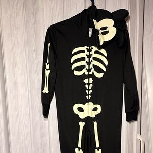 Disney store Mickey Mouse Glow-in-The-Dark Skeleton Kids Costume jumpsuit Sz 5/6
